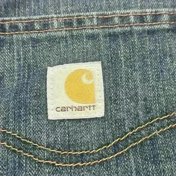 Carhartt Womens Denim Shorts 36 Cut Off High Waist Distressed Jeans Western READ - Picture 4 of 14